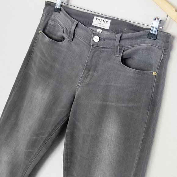 Frame Denim Le Garcon Mid Rise Slim Boyfriend Grey Jeans 28 Weyburn $219 LGJ795 - Picture 8 of 15